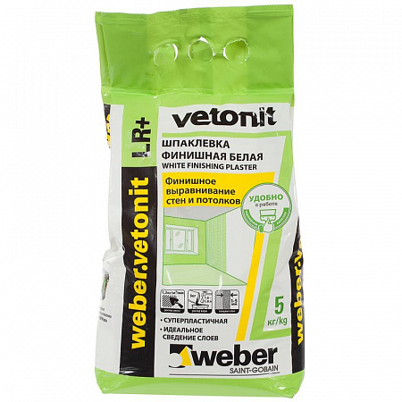 Шпаклёвка финишная Weber Vetonit LR Plus, 5 кг Шпаклёвка финишная Weber Vetonit LR Plus, 5 кг